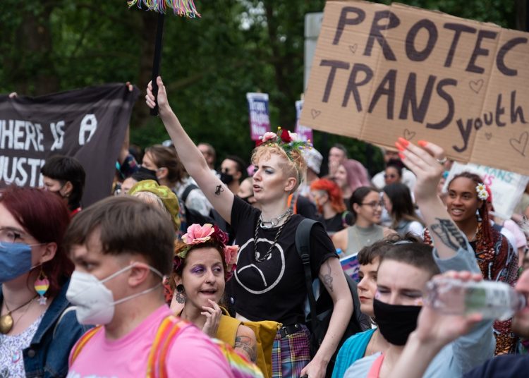 People campaigning for trans rights