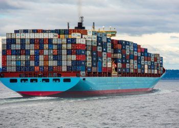 cargo ship with shipping containers