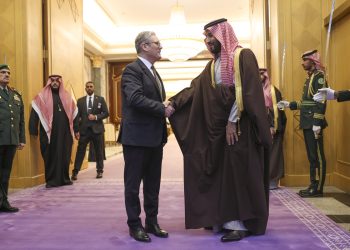 Prime Minister Keir Starmer meets The Crown Prince Mohamed bin Salman at the Royal Court