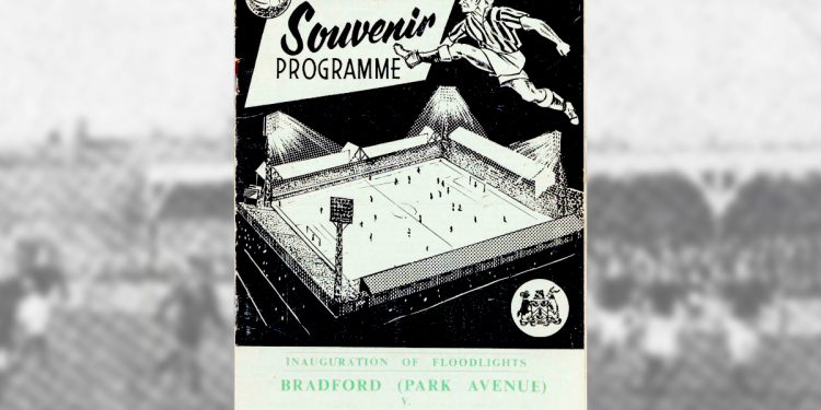 a programme for a 1961 football match between Bradford Park Avenue and Czechoslovakia