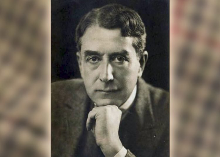 an old black and white photo of a silent movie star against a blurry background