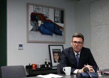 25/09/2026. Manchester, United Kingdom. Prime Minister Andy Burnham holds media interviews in No10 North. Picture by Lauren Hurley / No 10 Downing Street