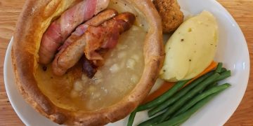 Dutch baby dish with runner beans and potato.
